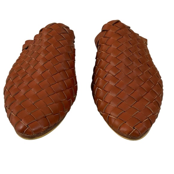 Liberte Tulum Woven Leather Mule Slide Cognac Brown Size 10 - Picture 3 of 12